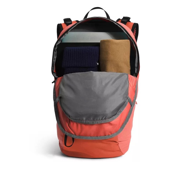 The North Face Basin 24 Blue Backpack School Hiking Travel Day Pack ORANGE NWT - Picture 4 of 7